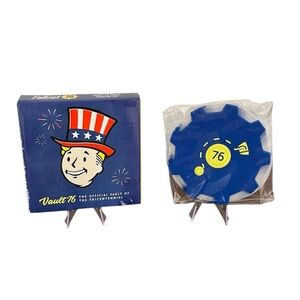 2018 Fallout‎ Tricentennial Vault 76 Door Blue Rubber Coasters Set Of 4